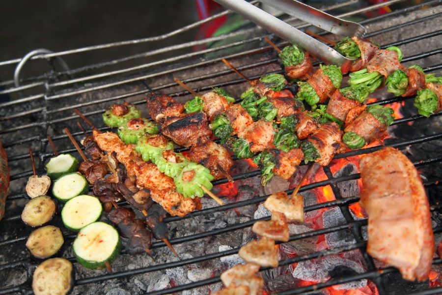 Nothing beats hot grilled skewers among delicious SaPa roadside foods delights.