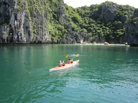 Kayaking in Halong Bay