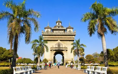The Patuxai Monument in Vientiane, Laos